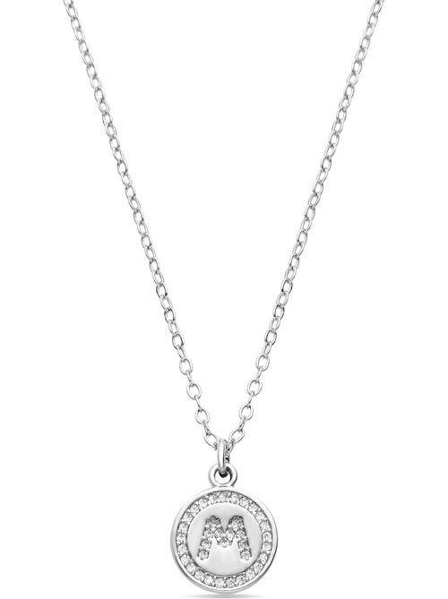 Luxenter Collier de zirconium brillant plaqué rhodium - Alphabet - Kiabi