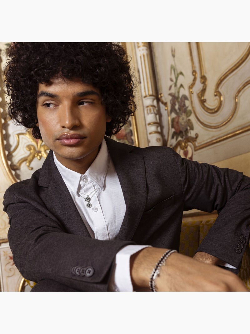 Luxenter Collier de zirconium brillant plaqué rhodium - Alphabet Blanc - Kiabi