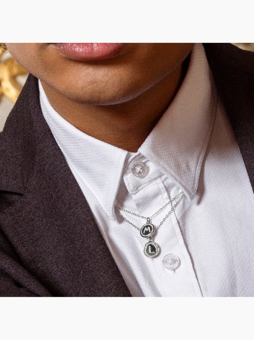 Luxenter Collier de zirconium brillant plaqué rhodium - Alphabet - Kiabi