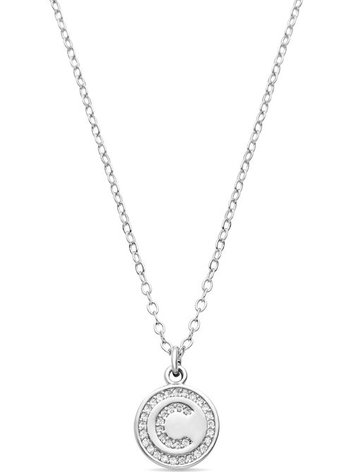 Luxenter Collier de zirconium brillant plaqué rhodium - Alphabet - Kiabi