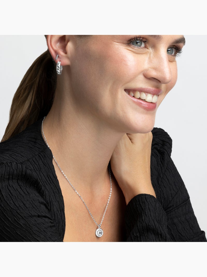 Luxenter Collier de zirconium brillant plaqué rhodium - Alphabet Blanc - Kiabi