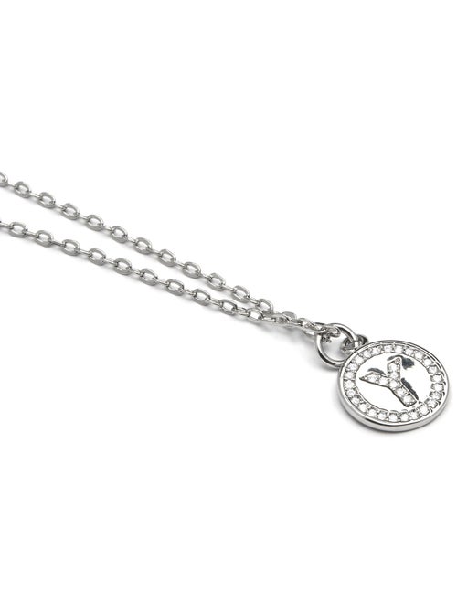 Luxenter Collier de zirconium brillant plaqué rhodium - Alphabet - Kiabi
