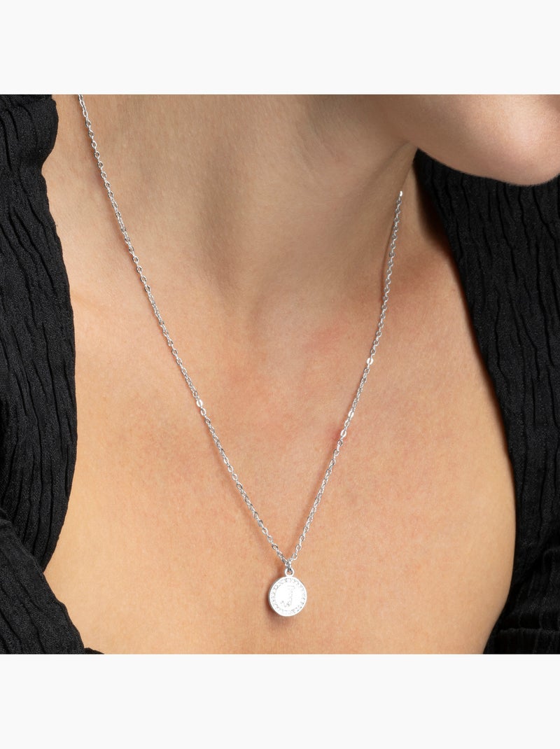 Luxenter Collier de zirconium brillant plaqué rhodium - Alphabet Blanc - Kiabi