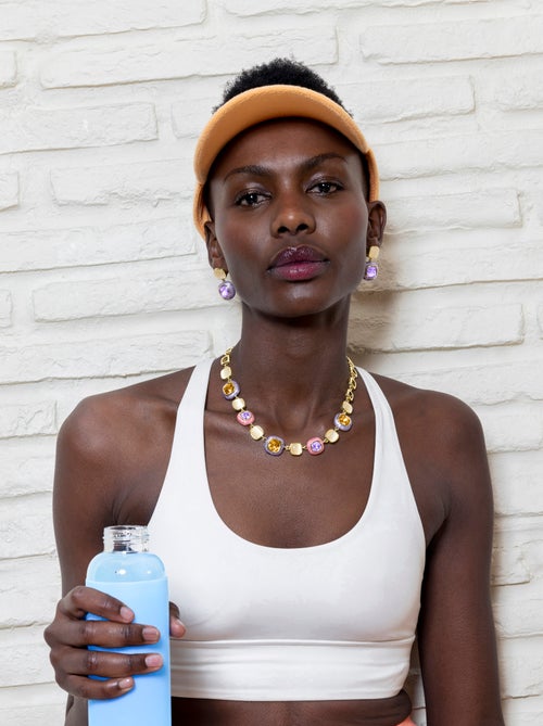 Luxenter Collier de zircons multicolores et plaqué or 18k - Drogolo - Kiabi