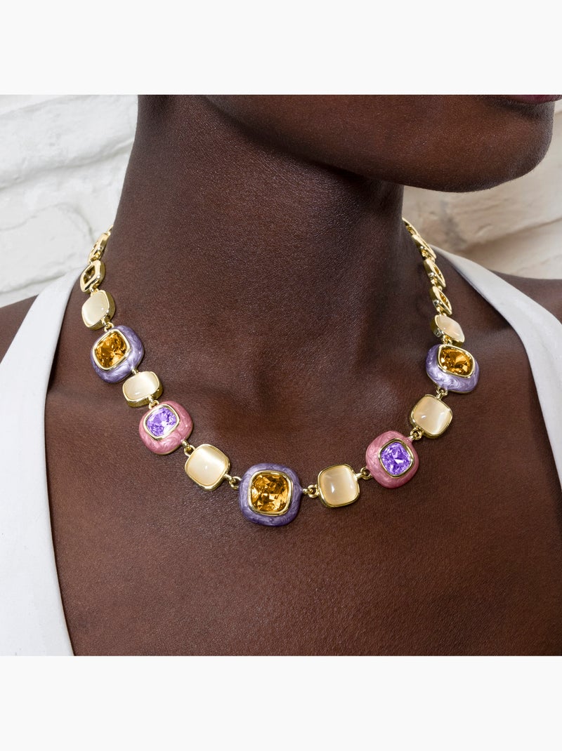 Luxenter Collier de zircons multicolores et plaqué or 18k - Drogolo Multicolore - Kiabi