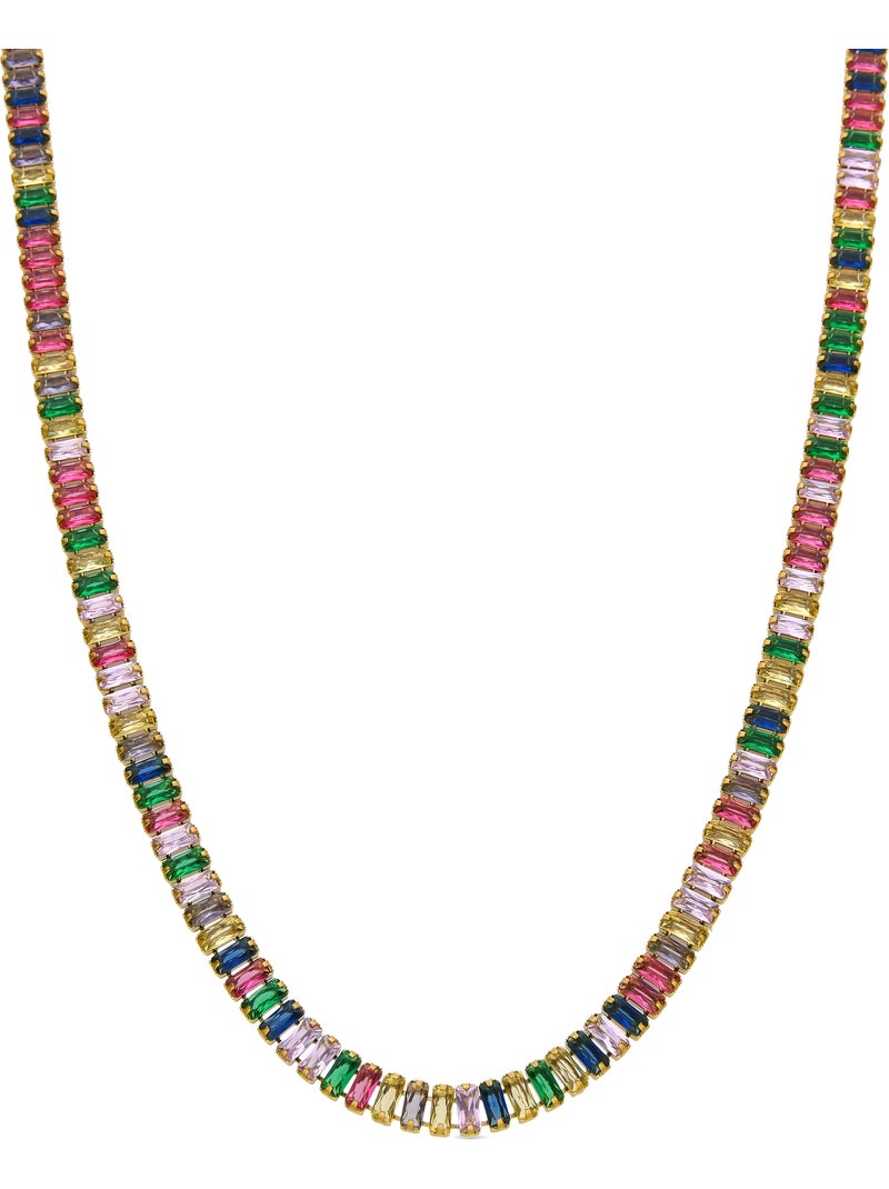 Luxenter Collier de zircons multicolores et plaqué or 18k - Gorys Multicolore - Kiabi