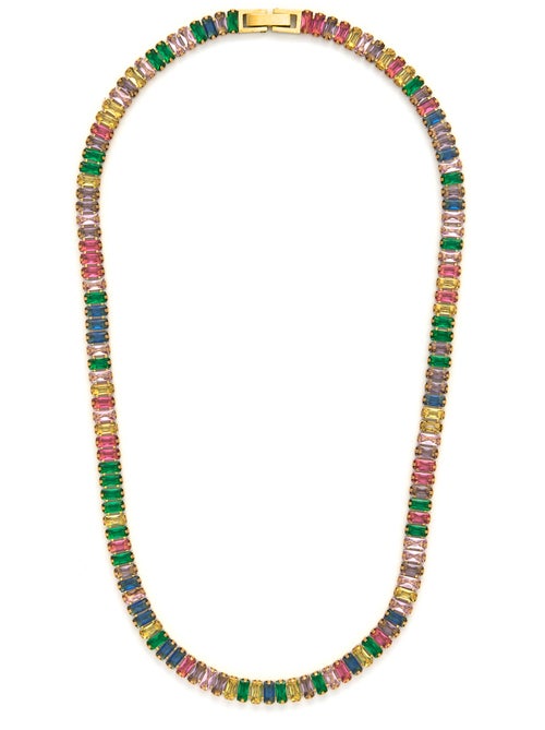 Luxenter Collier de zircons multicolores et plaqué or 18k - Gorys - Kiabi