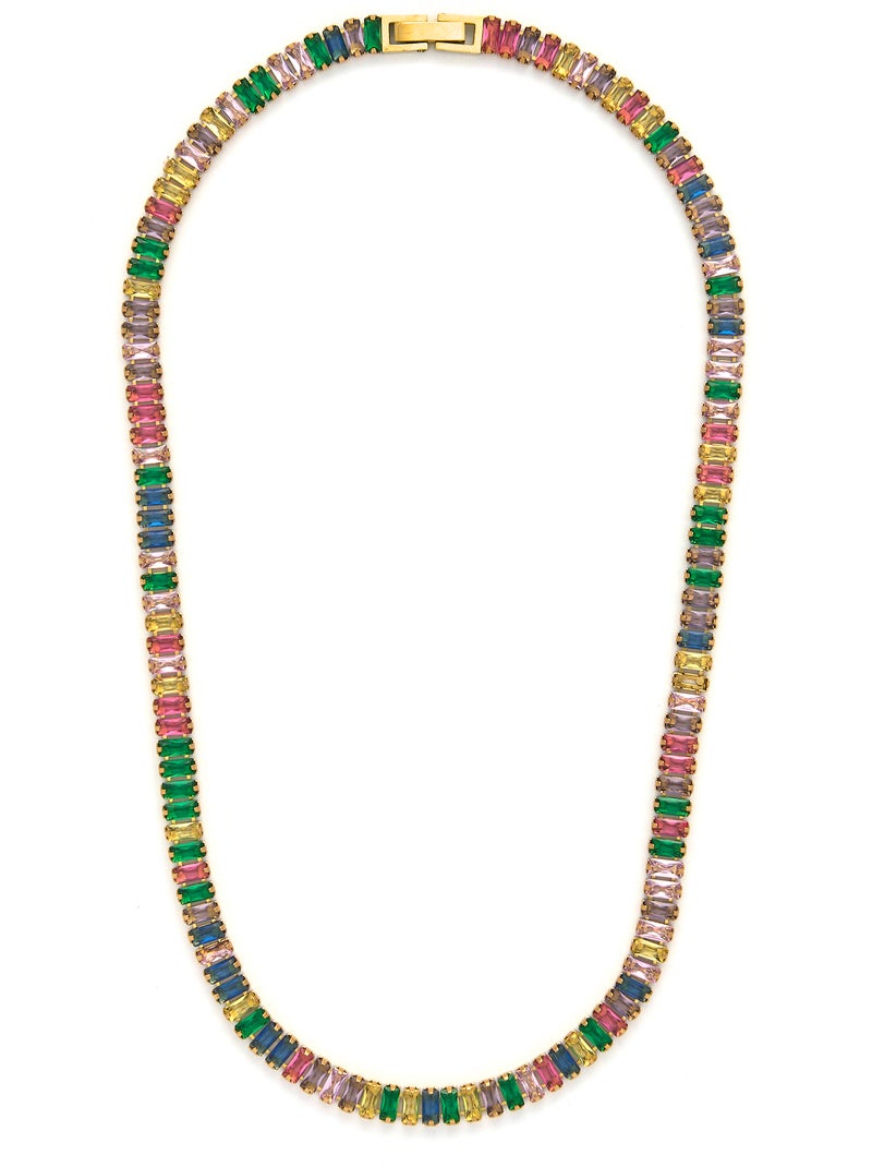 Luxenter Collier de zircons multicolores et plaqué or 18k - Gorys Multicolore - Kiabi