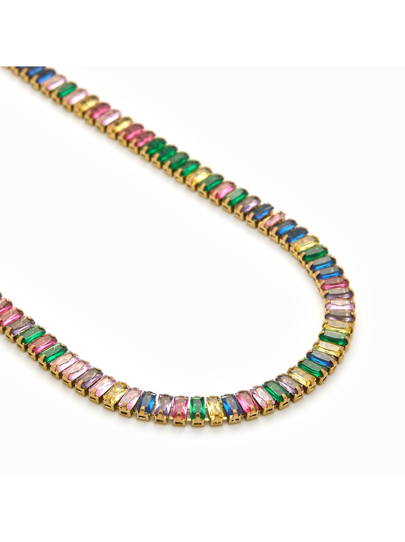 Luxenter Collier de zircons multicolores et plaqué or 18k - Gorys Multicolore - Kiabi