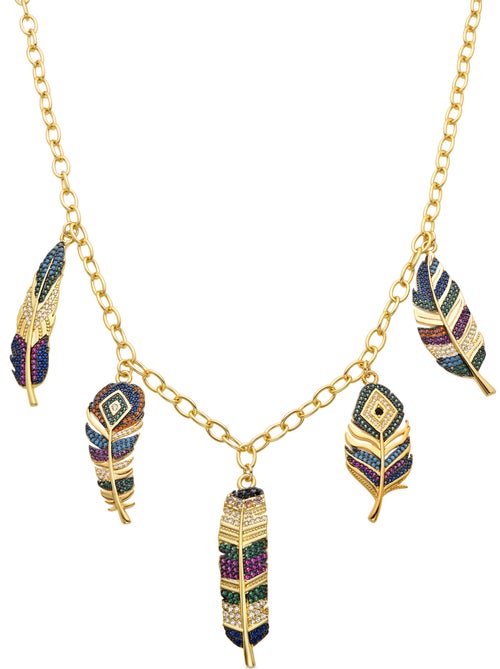 Luxenter Collier de zircons multicolores et plaqué or 18k - Muisem - Kiabi