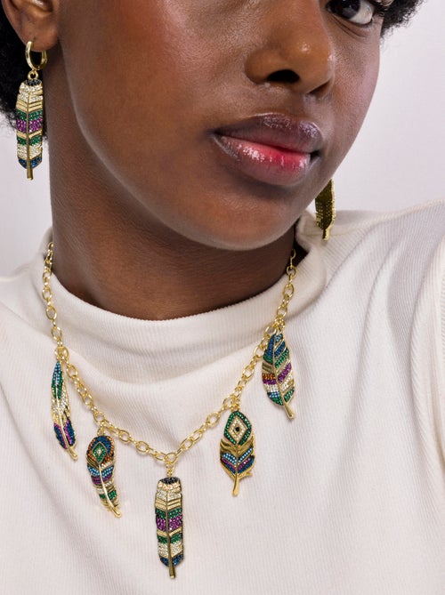 Luxenter Collier de zircons multicolores et plaqué or 18k - Muisem - Kiabi