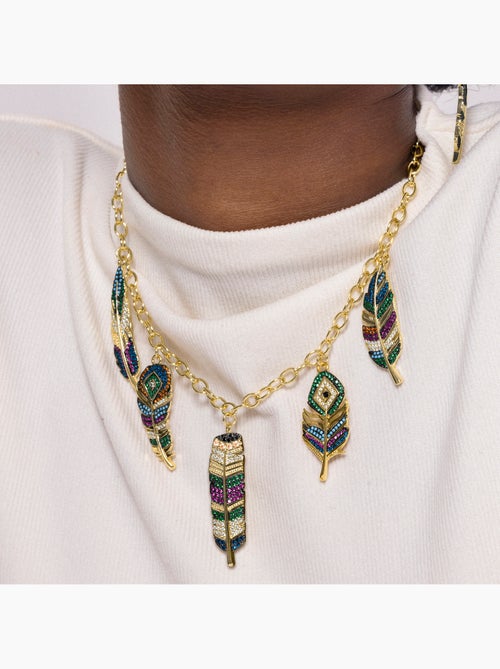 Luxenter Collier de zircons multicolores et plaqué or 18k - Muisem - Kiabi