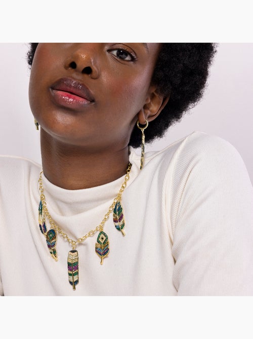 Luxenter Collier de zircons multicolores et plaqué or 18k - Muisem - Kiabi