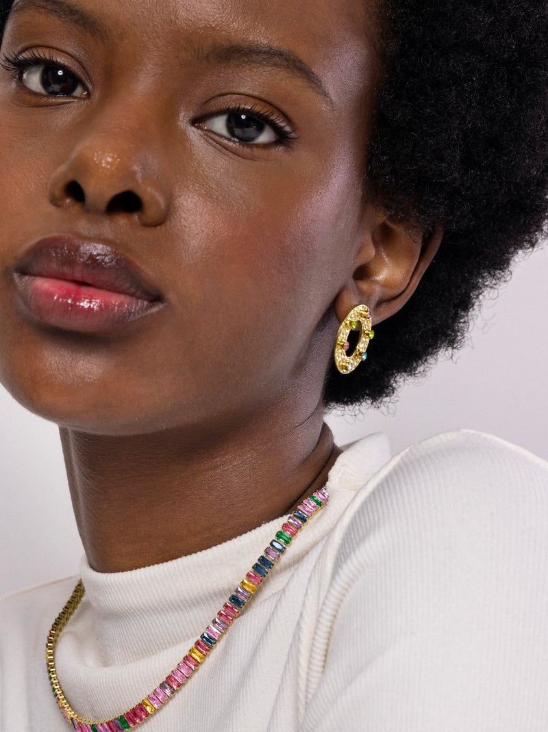 Luxenter Collier de zircons multicolores plaqué or jaune 18 carats - Gorys Multicolore - Kiabi