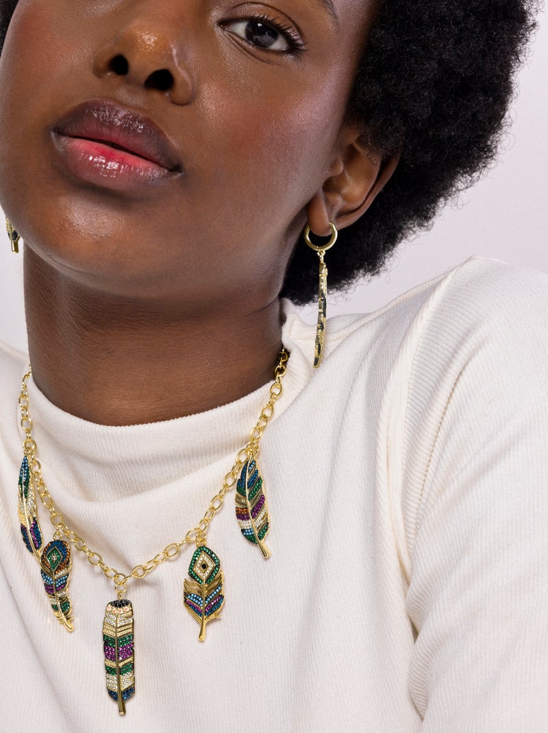 Luxenter Collier de zircons multicolores plaqué or jaune 18 carats - Muisem Multicolore - Kiabi