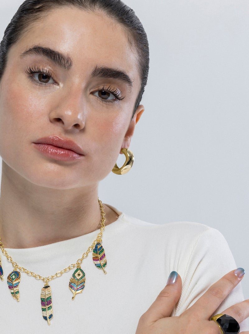 Luxenter Collier de zircons multicolores plaqué or jaune 18 carats - Muisem Multicolore - Kiabi