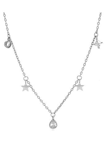 Luxenter Collier en argent 925 avec zircon cubique brillant rhodié - Étoile