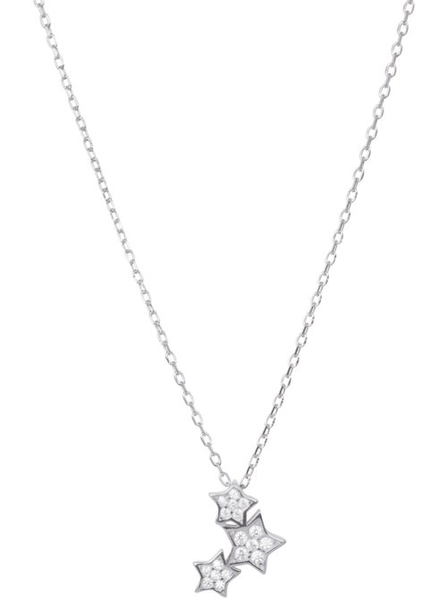 Luxenter Collier en argent 925 avec zircons brillants plaqués rhodium - Famille - Kiabi