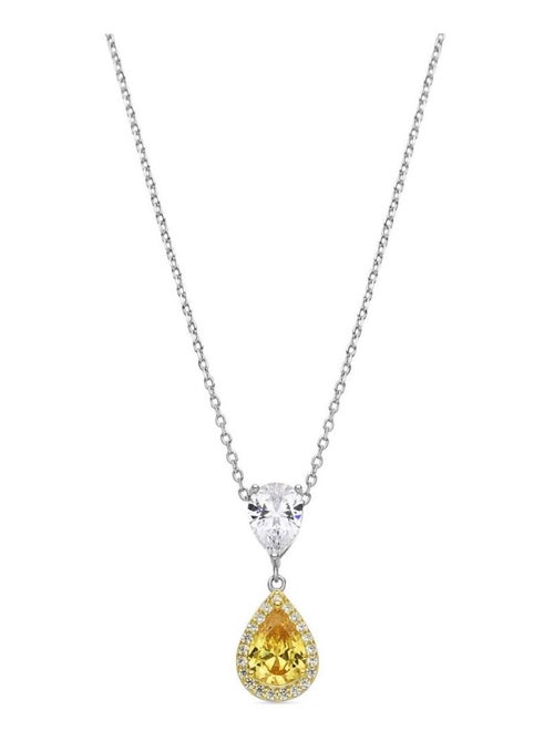 Luxenter Collier Padparadscha en argent 925 et rhodié - Norax - Kiabi