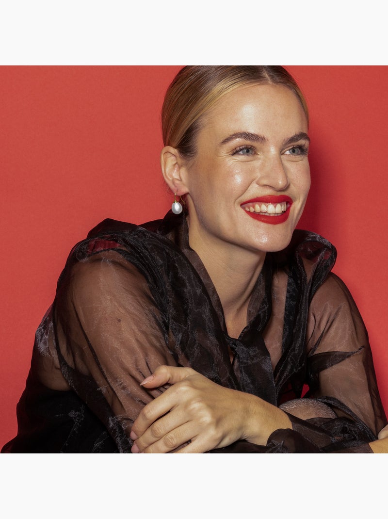 Luxenter Gesis Boucles d'oreilles et plaqué or 18k Blanc - Kiabi