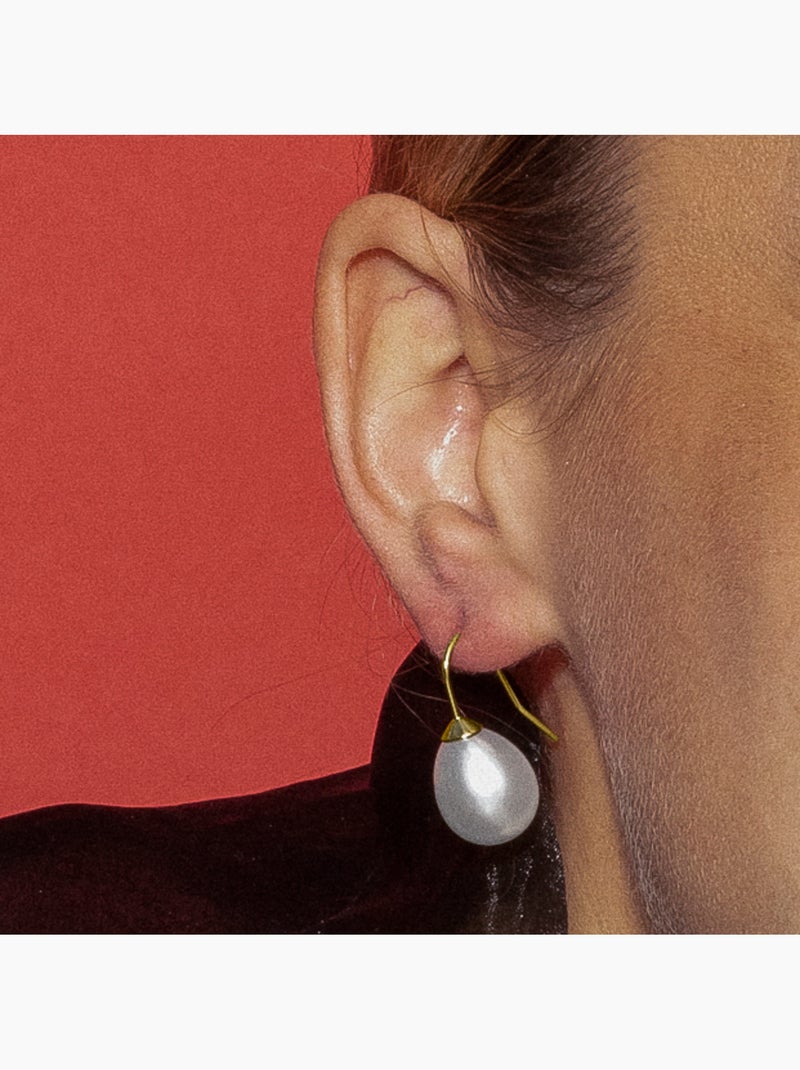 Luxenter Gesis Boucles d'oreilles et plaqué or 18k Blanc - Kiabi