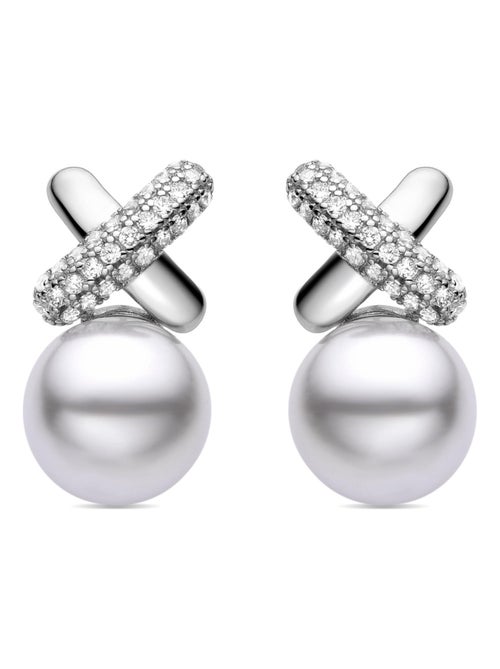 Luxenter Geyah Boucles d'oreilles en argent 925 et perles blanches plaquées rhodium - Kiabi