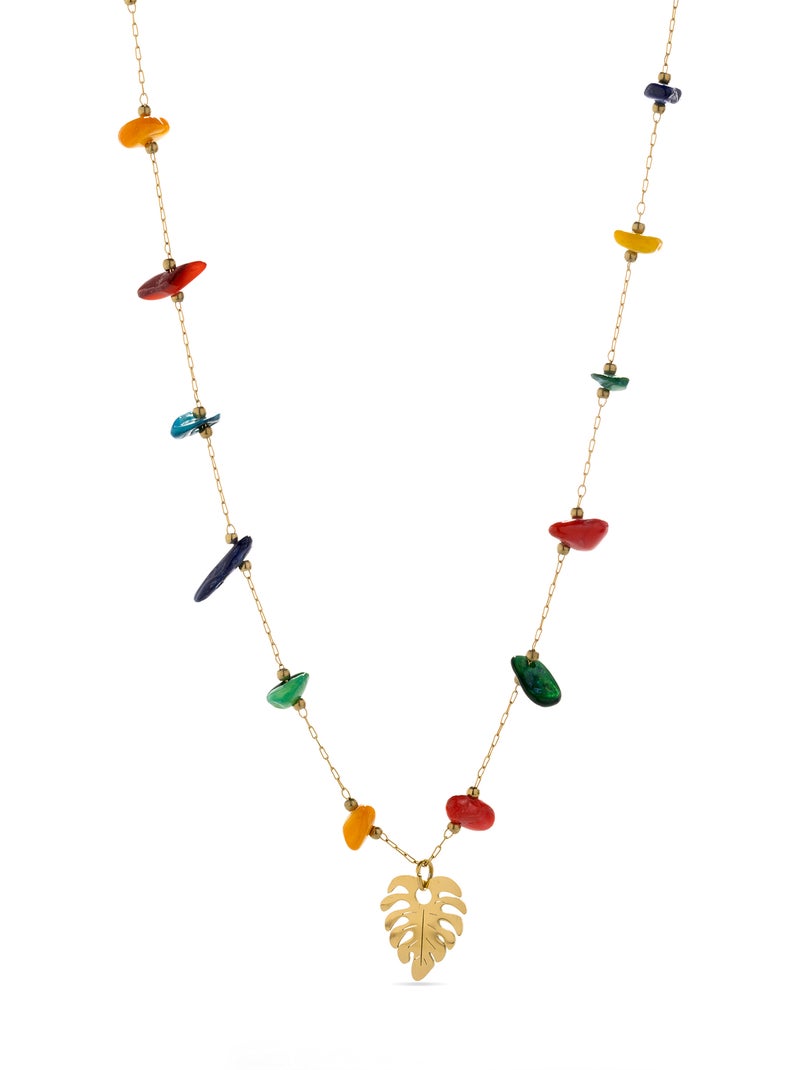 Luxenter Ilonda Collier en zircon multicolore et plaqué or 18k. Multicolore - Kiabi