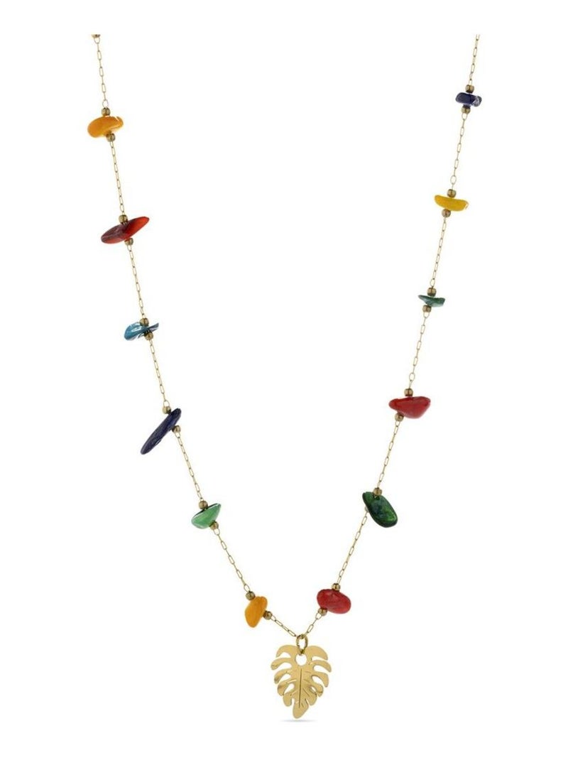 Luxenter Ilonda Collier en zircon multicolore plaqué or 18 carats. Multicolore - Kiabi