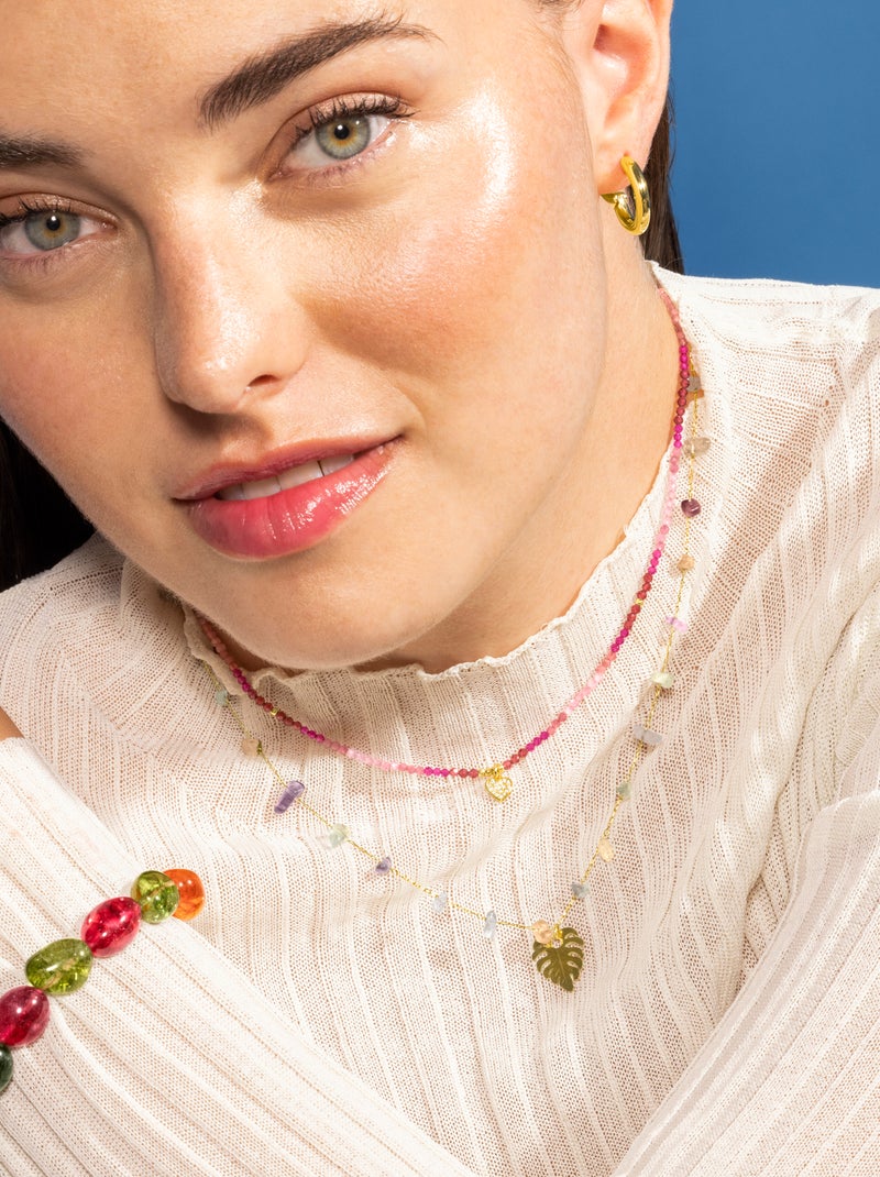 Luxenter Ilonda Collier en zircon multicolore plaqué or 18 carats. Multicolore - Kiabi