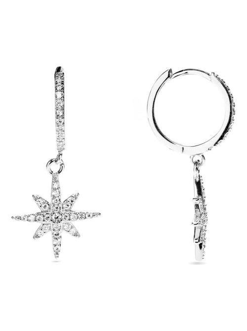 Luxenter Lapai Boucles d'oreilles en argent sterling 925 et zirconium brillant plaqué rhodium - Kiabi