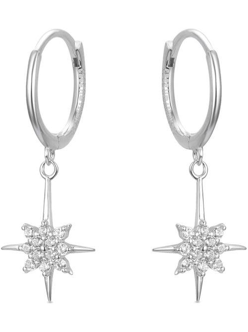 Luxenter Lapai Boucles d'oreilles en argent sterling 925 et zirconium brillant plaqué rhodium - Kiabi