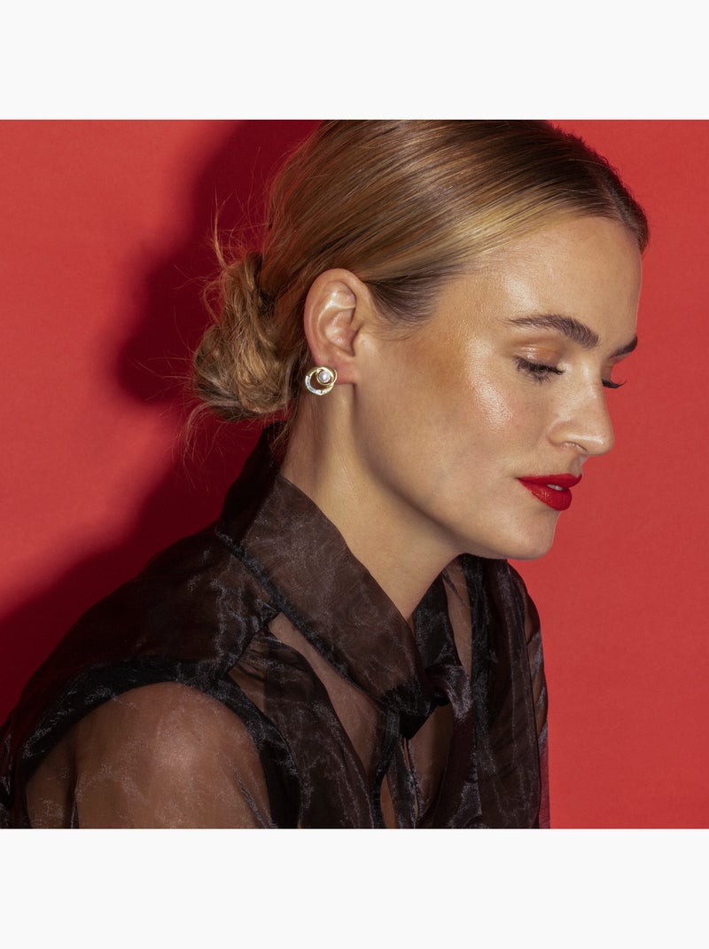 Luxenter Lebya Boucles d'oreilles et plaqué or 18k Blanc - Kiabi