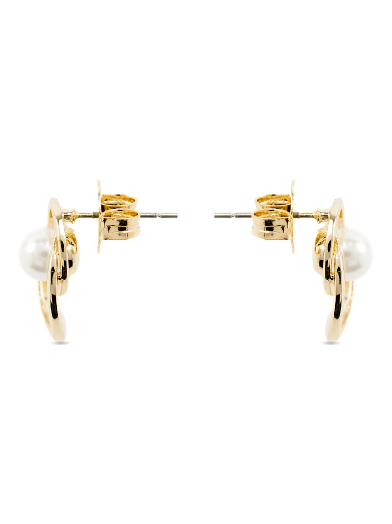 Luxenter Lebya Boucles d'oreilles plaqué or 18 carats Blanc - Kiabi