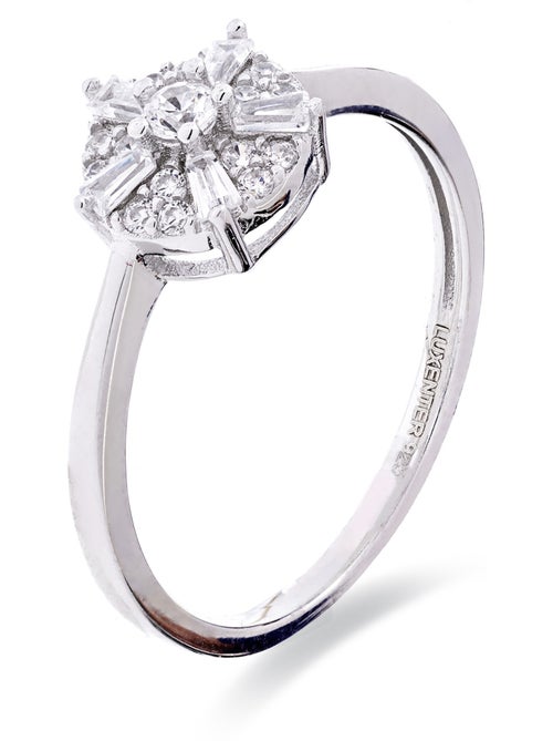 Luxenter Luxenter Bague en argent sterling 925 et zirconium brillant plaqué rhodium - Umya - Kiabi
