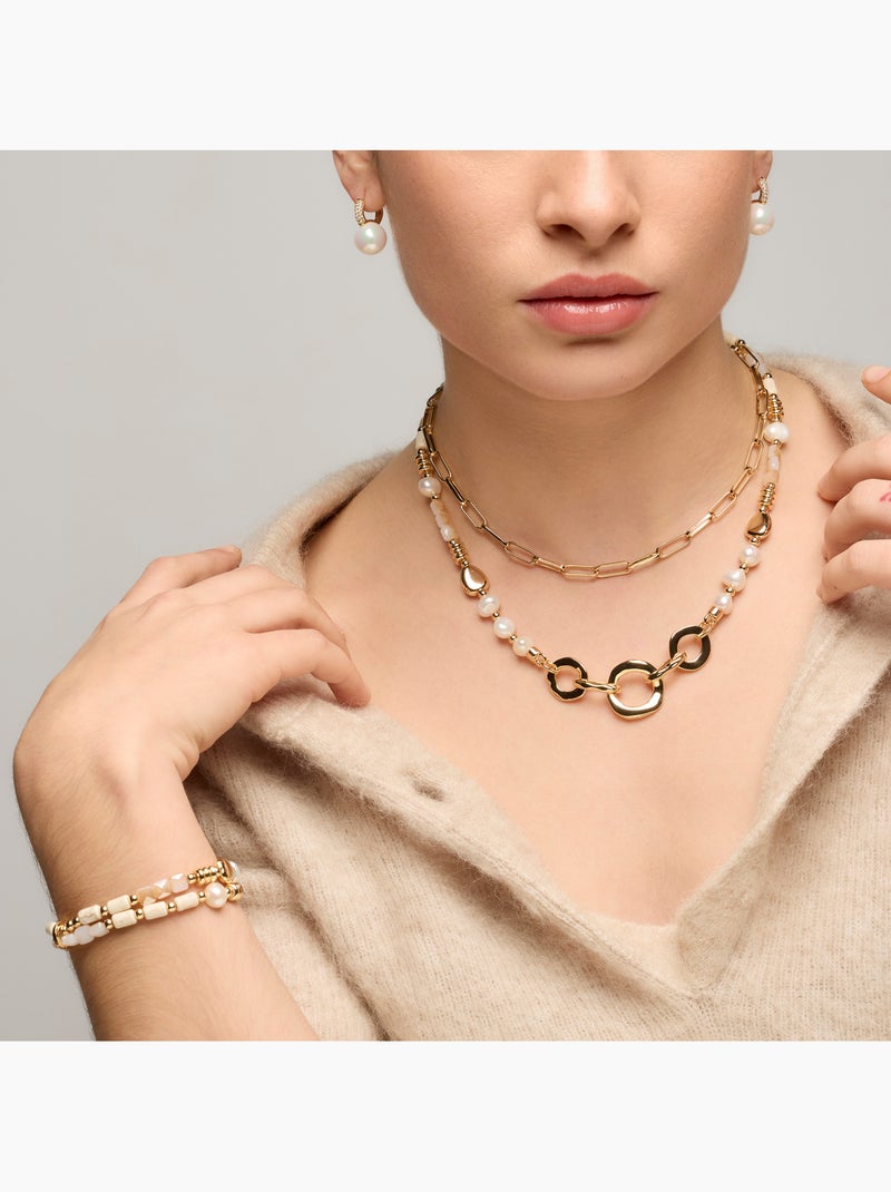 Luxenter Maeki Boucles d'oreilles et plaqué or 18k Blanc - Kiabi