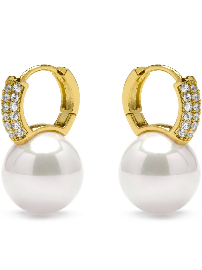 Luxenter Maeki Boucles d'oreilles et plaqué or 18k Blanc - Kiabi