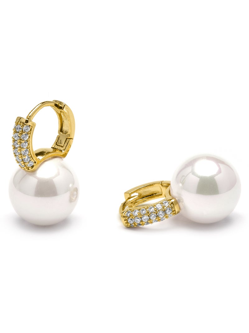 Luxenter Maeki Boucles d'oreilles et plaqué or 18k Blanc - Kiabi