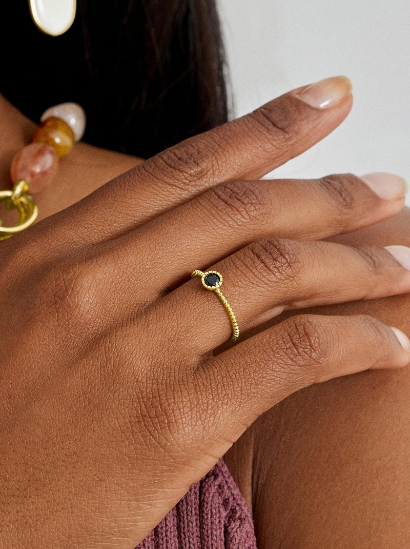 Luxenter Naadim Bague en argent 925 Noir - Kiabi