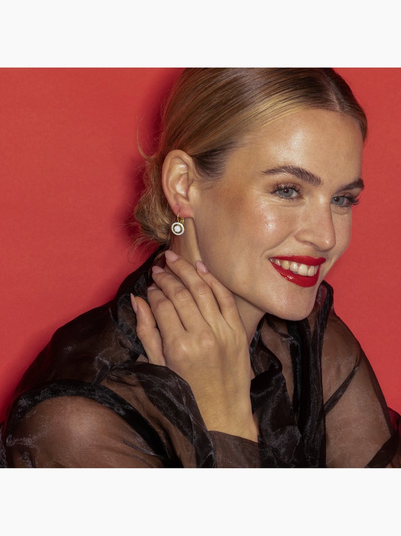 Luxenter Othal Boucles d'oreilles et plaqué or 18k Blanc - Kiabi