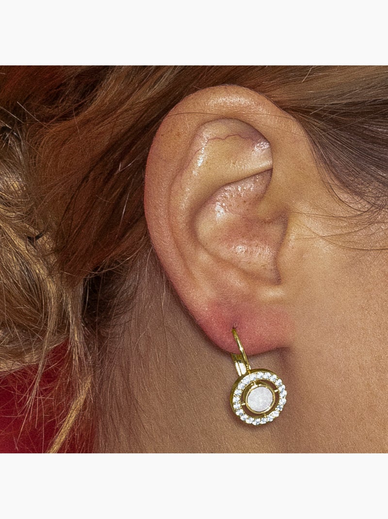 Luxenter Othal Boucles d'oreilles et plaqué or 18k Blanc - Kiabi