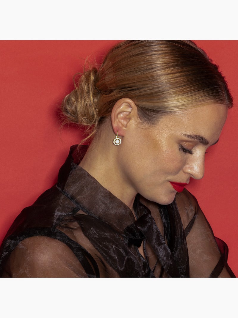 Luxenter Othal Boucles d'oreilles et plaqué or 18k Blanc - Kiabi