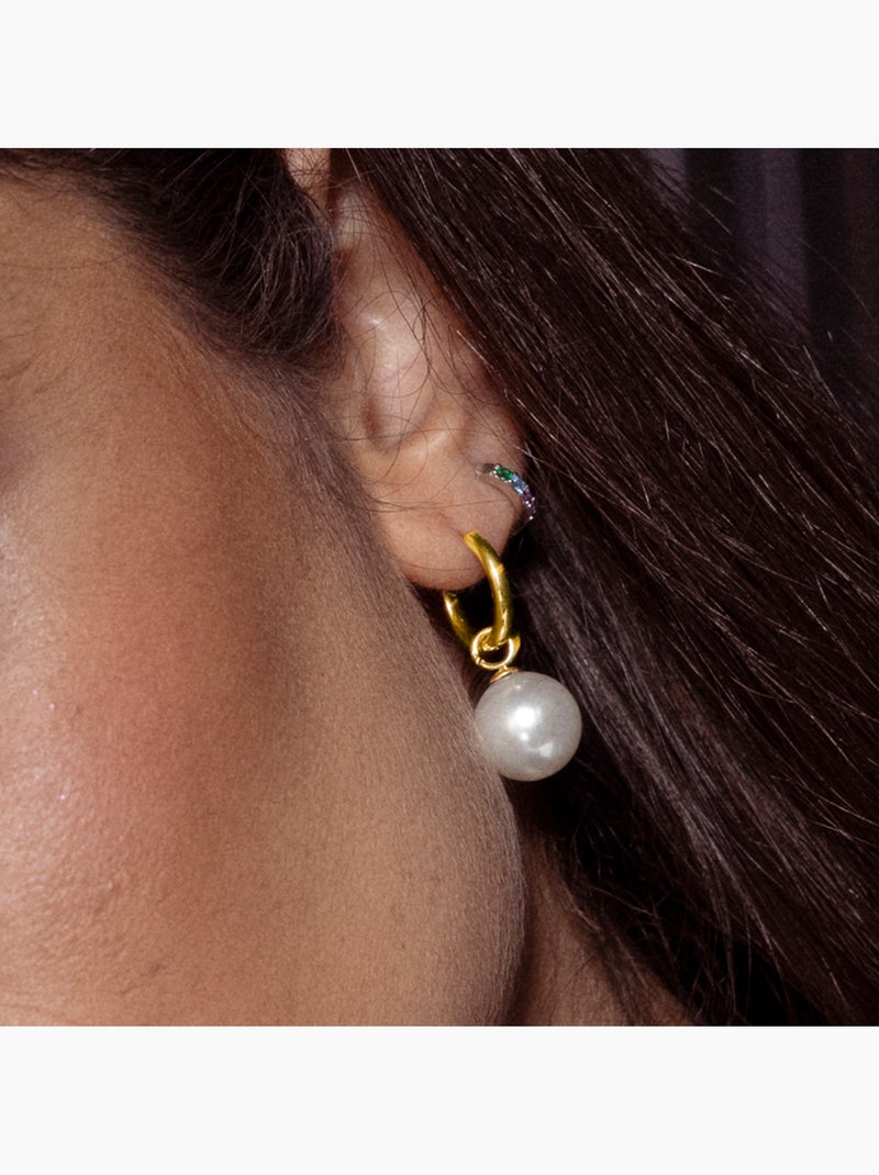 Luxenter Piercing en argent 925 avec zircon multicolore plaqué rhodium - Ansung Multicolore - Kiabi