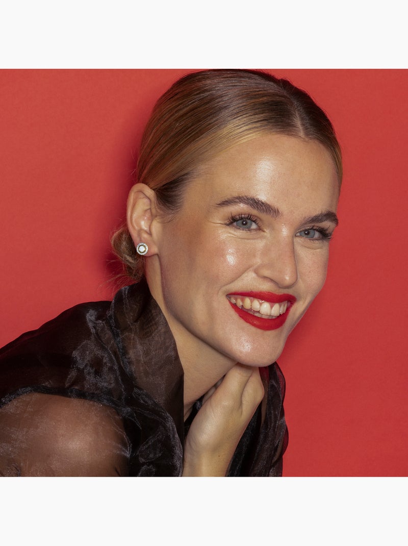 Luxenter Riashe Boucles d'oreilles et plaqué or 18k Blanc - Kiabi