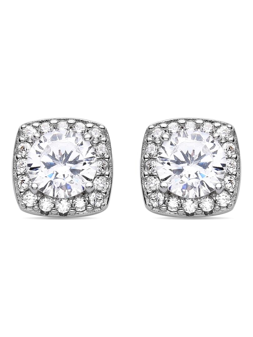 Boucles D’oreilles En Argent 925 Avec Zircone Cubique InSCINTILLE – Fabriqué En Italie, Coffret Cadeau Inclus