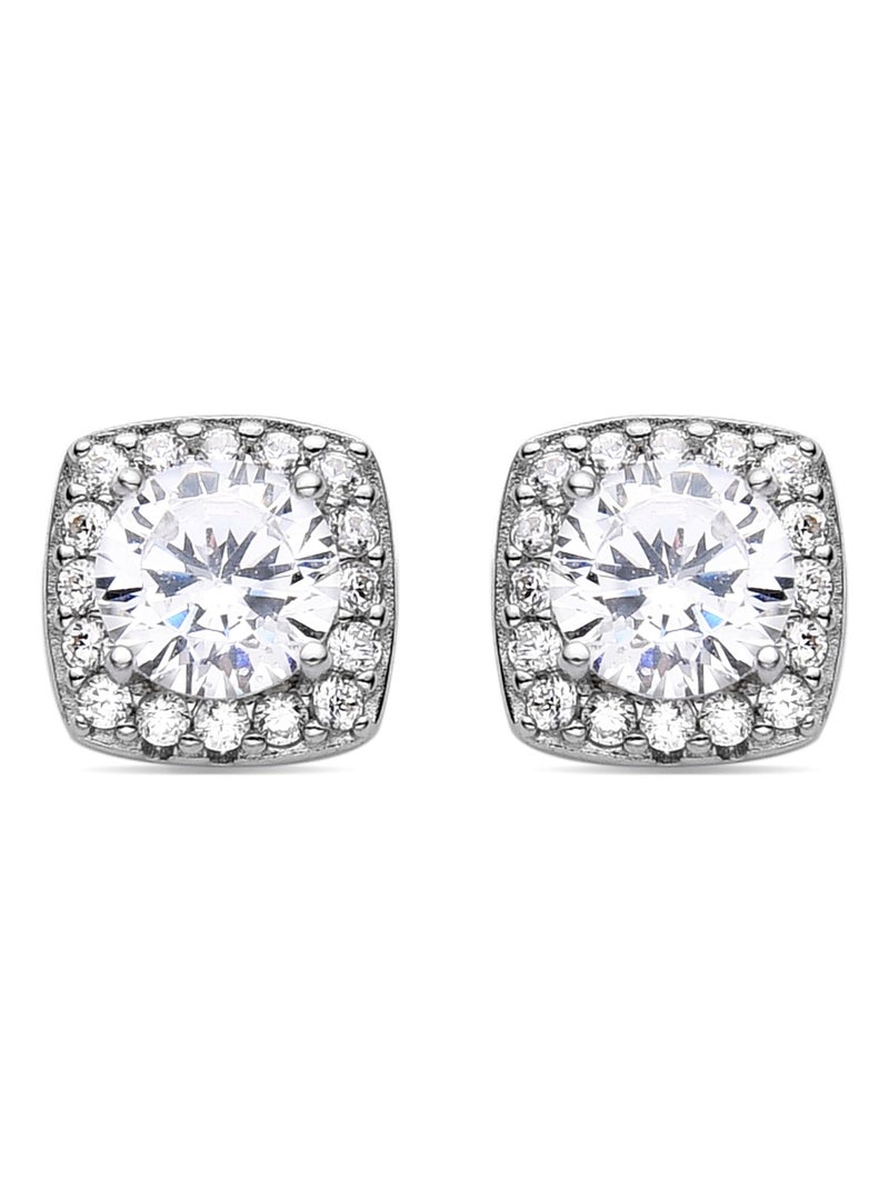Luxenter Sali Boucles d'oreilles en argent 925 et zircons plaqués rhodium Argent - Kiabi
