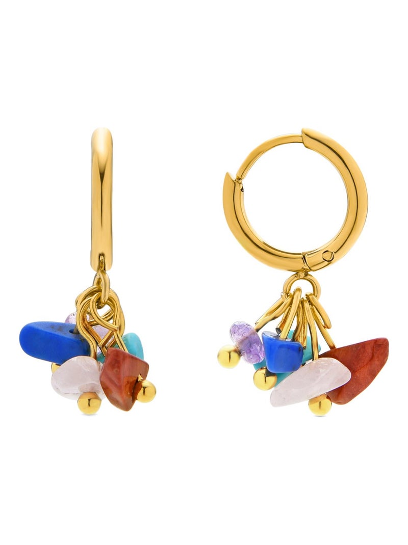 Luxenter Sasin Boucles d'oreilles et plaqué or 18k Multicolore - Kiabi