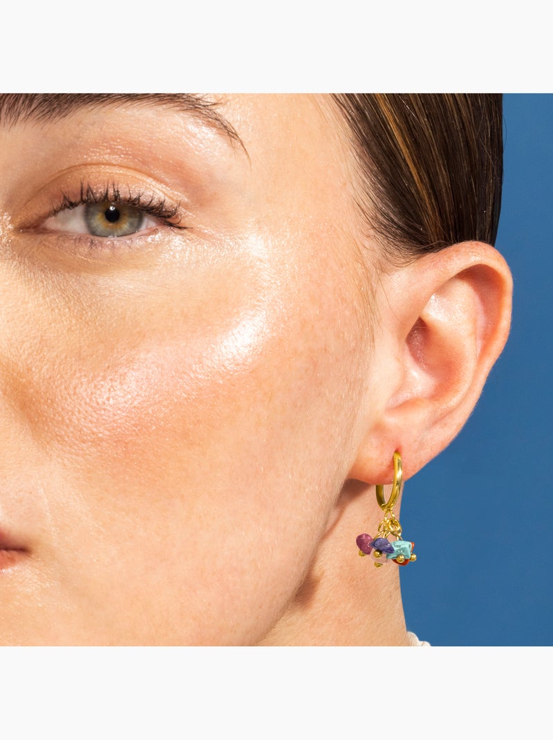 Luxenter Sasin Boucles d'oreilles et plaqué or 18k Multicolore - Kiabi