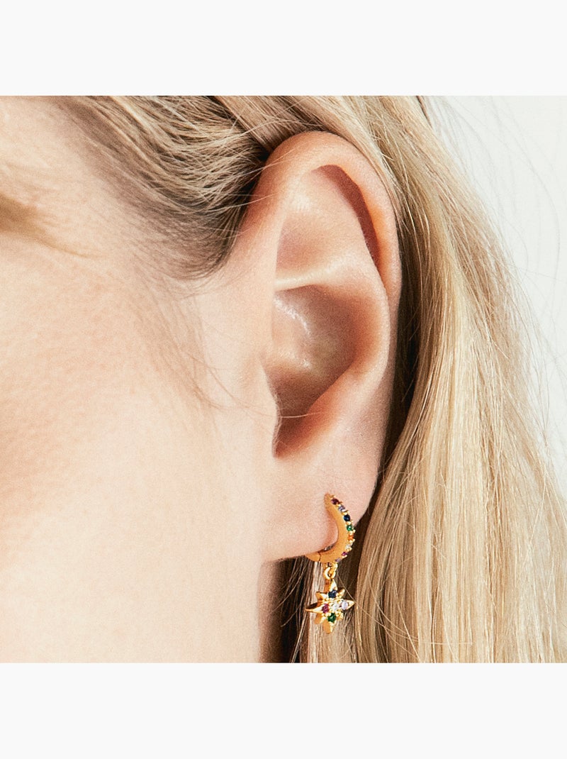 Luxenter Siba Boucles d'oreilles en argent 925 Multicolore - Kiabi