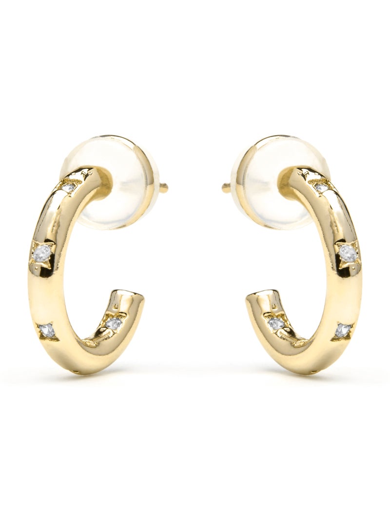 Luxenter Sisah Boucles d'oreilles et plaqué or 18k Blanc - Kiabi