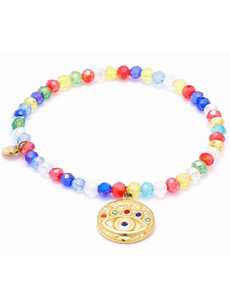 Luxenter Targey Bracelet en cristal multicolore et plaqué or 18k. Multicolore - Kiabi